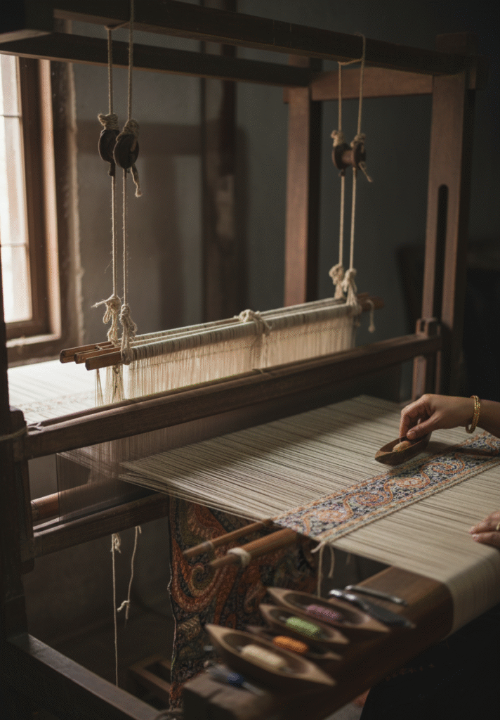 shawl-on-loom