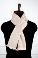Baby Wool Muffler in Cream, a Winter Muffler woven from 100% pure wool with herringbone texture