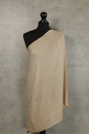 Mystique Aura Stole in beige – elegant neutral stole with subtle shading in soft Kashmir wool-silk blend