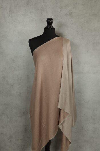 Twilight Reversible Stole in beige, a wool-silk stole in reversible shaded weave bringing soft luster and layered styling