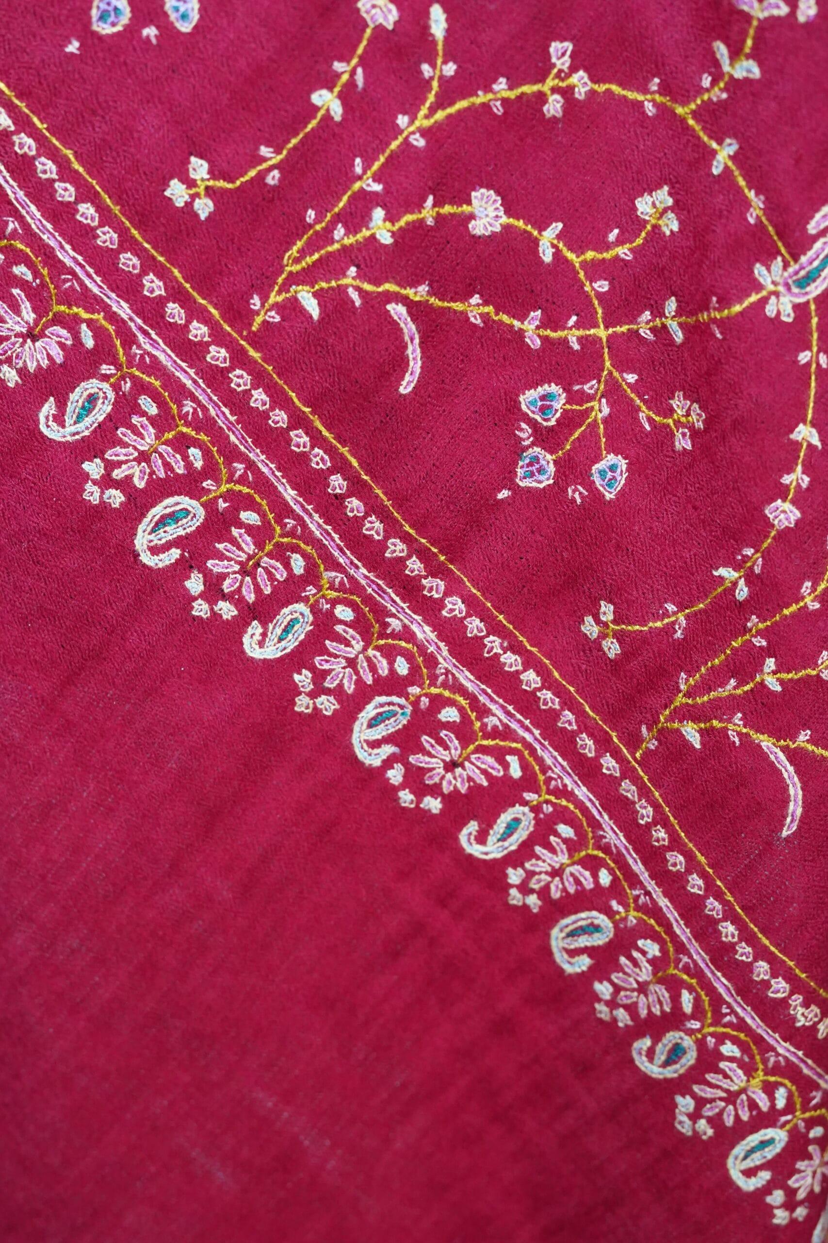 Kaarigari-–-Intricate-Artistry-Red-scaled-600x900 Saffra Shama Pashmina Scarf - Image 4