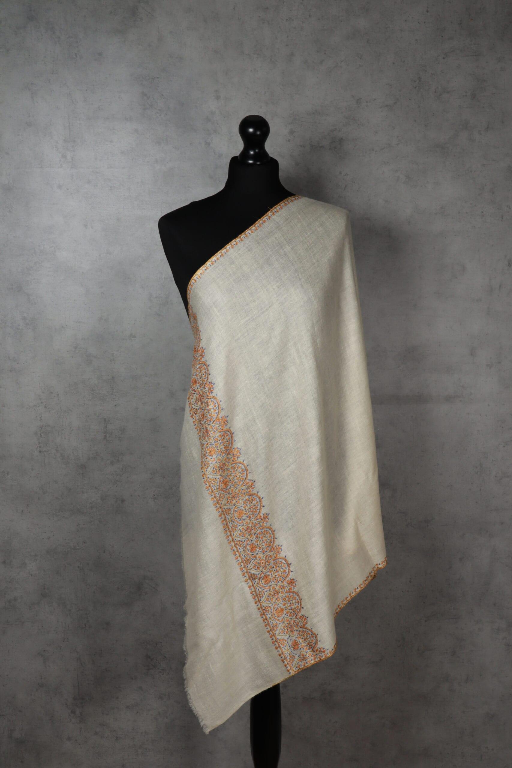 Naqqashi-–-Fine-Touches-Brown1-scaled-600x900 Zar-e-Mehr Pashmina Scarf