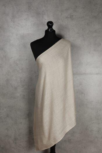 WhiteSpine Stole in mink, a breathable light stole crafted in refined herringbone for versatile styling.