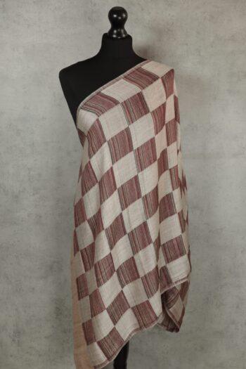 Artisan Grid Scarf - Burgundy