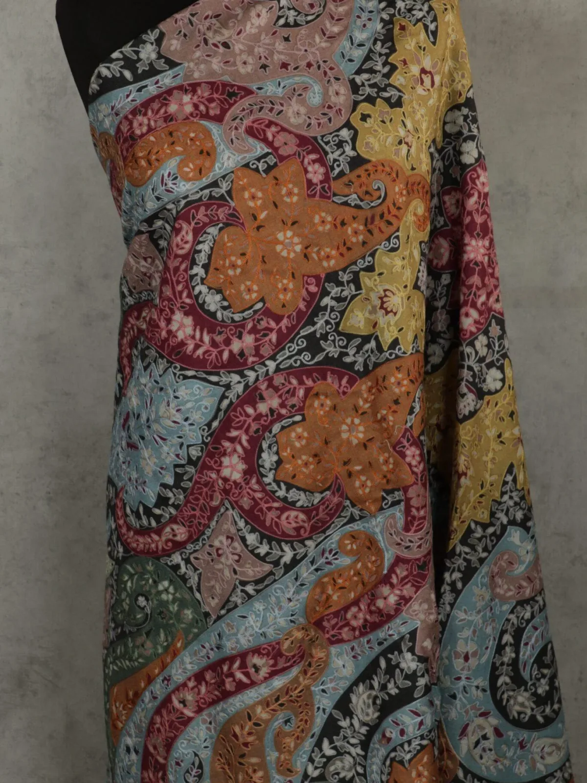 Royal Crest Embroidered Shawl