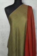 Ombre Mist Stole in Olive & Brick, crafted in Kashmir with 85% wool and 15% silk, offering versatile all-season layering and stylish elegance.