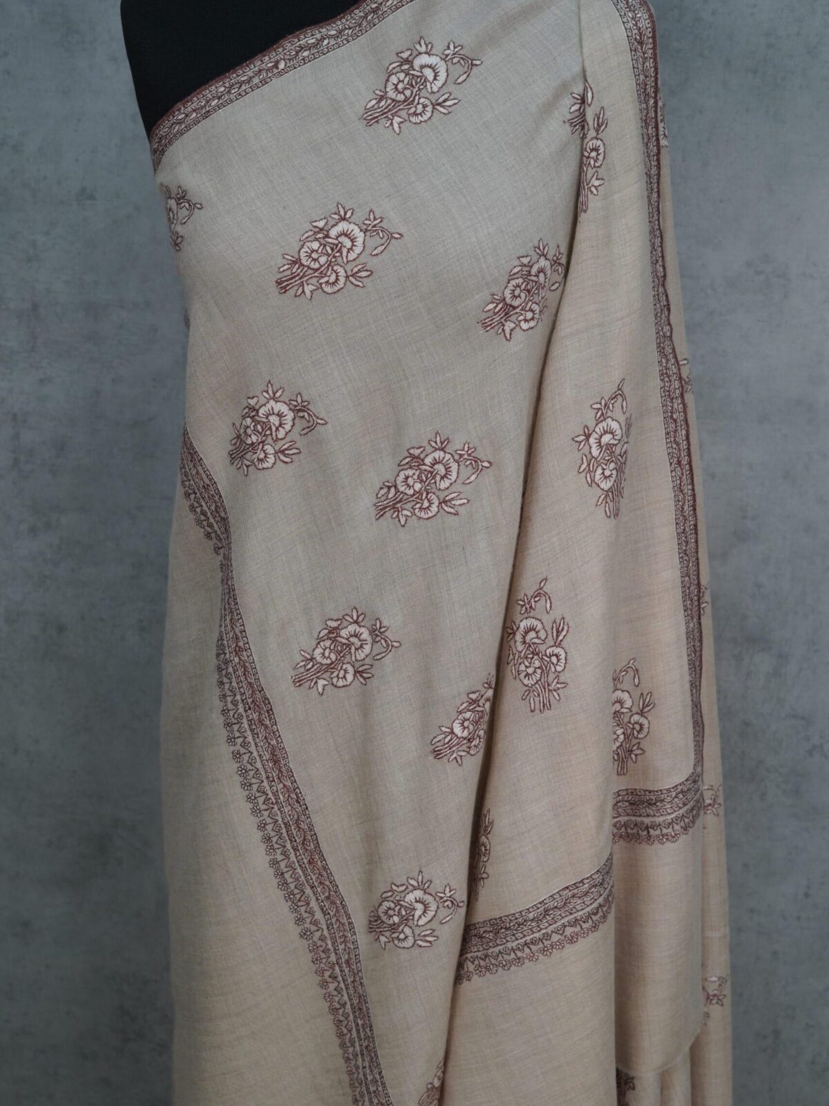 Gulnaaz Floral Wrap Handmade Pashmina Shawl