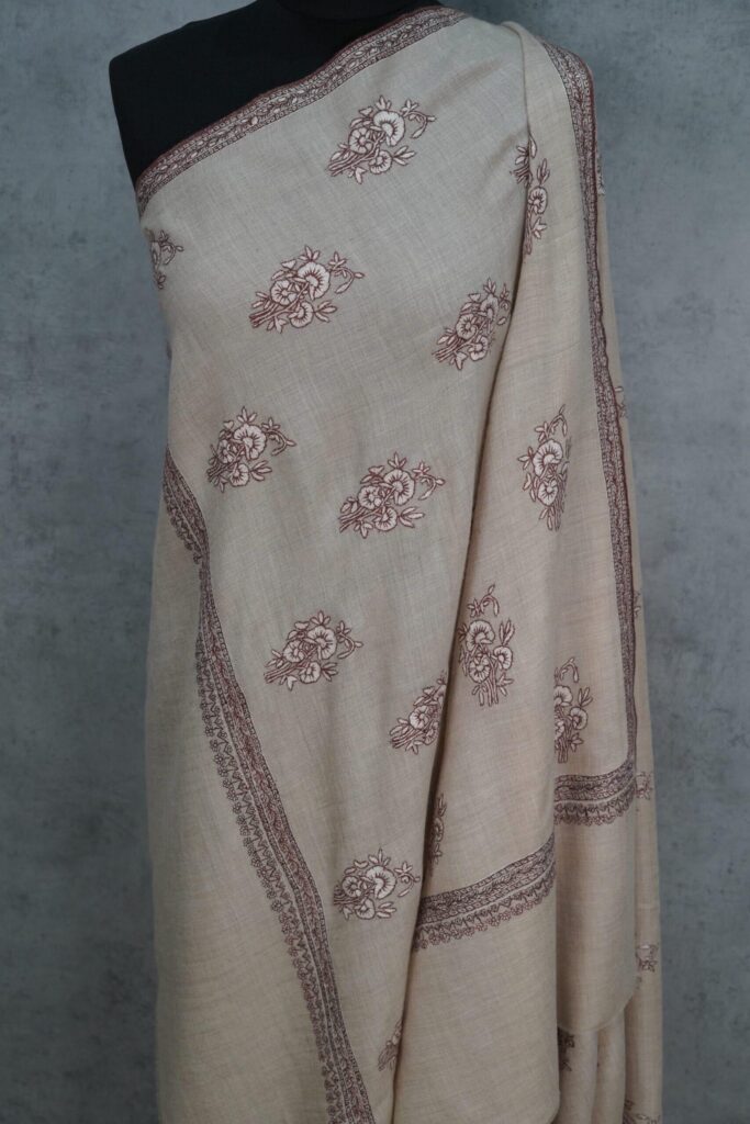 Gulnaaz Floral Wrap Handmade Pashmina Shawl