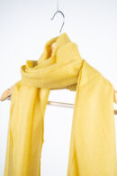 Woven Verses Stole in yellow – fluid drape jacquard wool stole featuring plain weave and soft luster