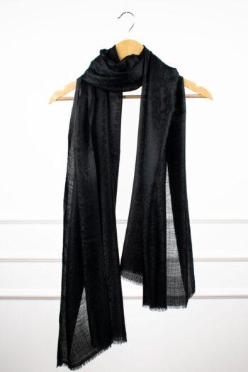 Jacquard Veil Scarf - Black