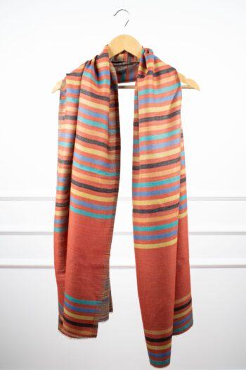 DSC_0252-scaled-350x525 PastelStripes Stole in multi colour – lightweight striped stole in wool-tencel blend for all seasons