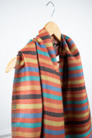 PastelStripes Stole in multi colour – lightweight striped stole in wool-tencel blend for all seasons
