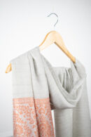 VibrantFrame Stole in orange – ethnic stole with framed palla motifs in 85% wool-silk for balanced bold elegance