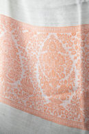 VibrantFrame Stole in orange – ethnic stole with framed palla motifs in 85% wool-silk for balanced bold elegance