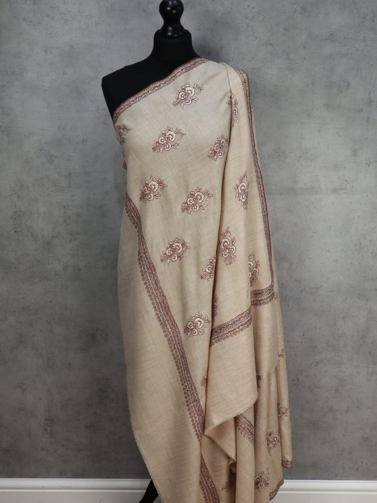 Gulnaaz Floral Wrap Handmade Pashmina Shawl