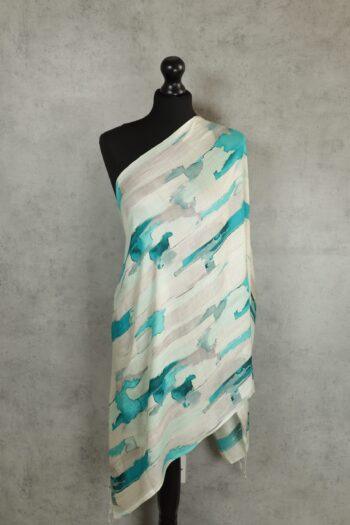 Echo Silk Scarf - Teal