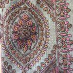 EmbroCrest Shawl - Grey & Pink