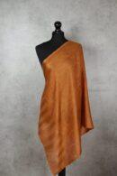 Jacquard Pashmina Stole in stone, woven from Pashmina, featuring subtle jacquard patterns, offering elegance & perfect drape.