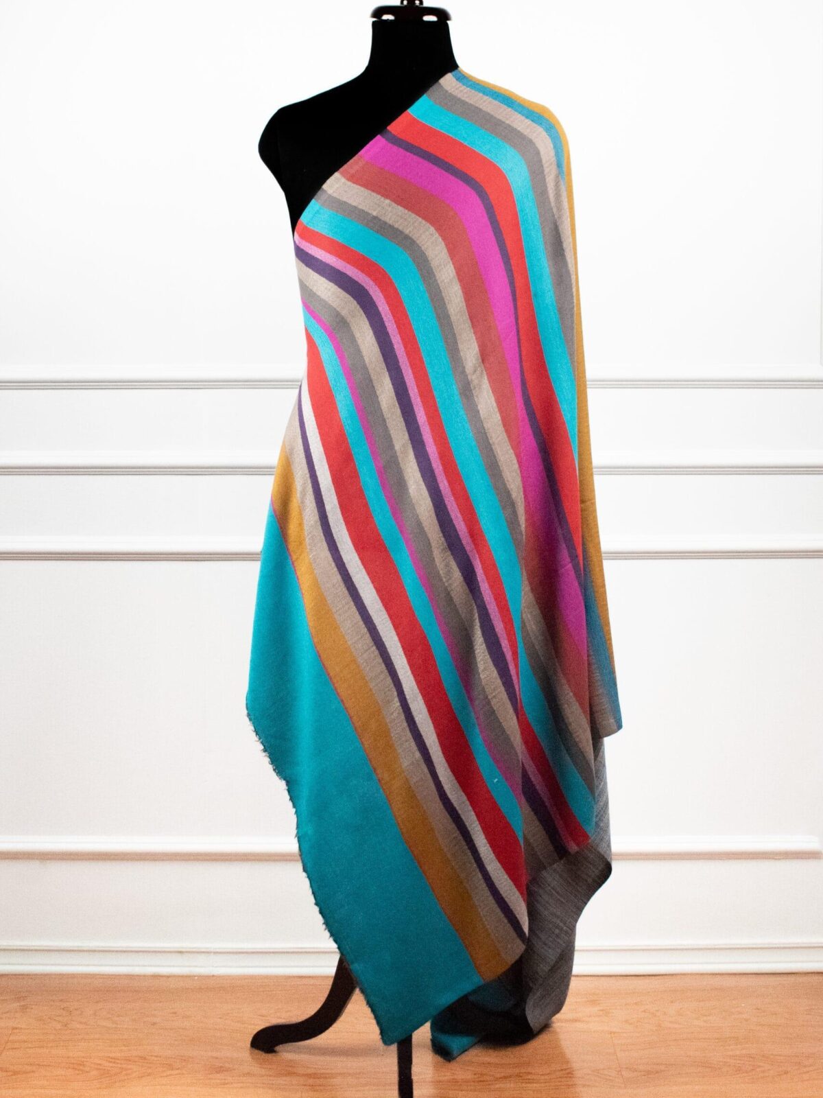 Reversible Stripes Handwoven Shawl