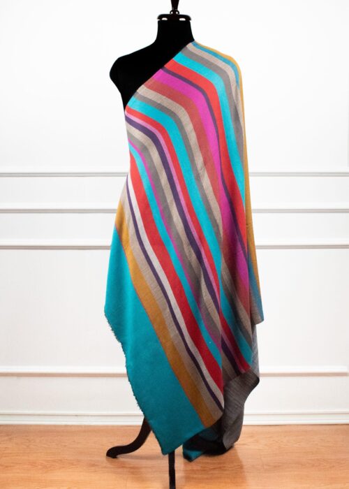 Reversible Stripes Handwoven Shawl