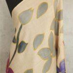 Painted Dream Scarf - Flowers on Beige