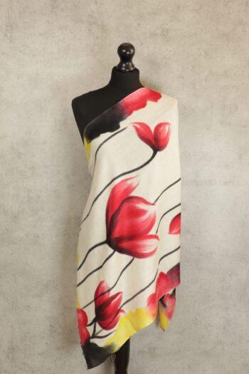 Painted Dream Scarf - Red Tulips