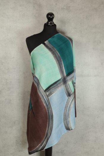 Painted Dream Scarf - Turqoise & Brown