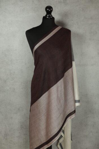 Harmony Weave Scarf - Brown&Ivory