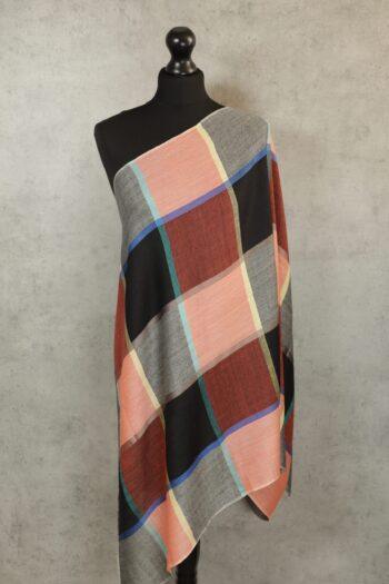 Mosaic Frame Scarf - Coral