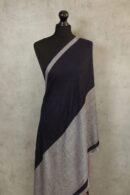 Harmony Weave Stole in purple & blue, a herringbone stole with breathable warmth and flowing elegance.