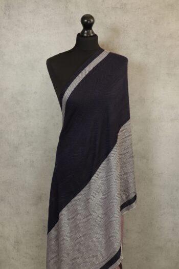 purple-blue1-scaled-350x525 Harmony Weave Stole in purple & blue, a herringbone stole with breathable warmth and flowing elegance.