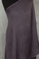 Noir Chevron Stole in purple, a lightweight chevron scarf in wool-silk with smooth drape and smoky elegance.