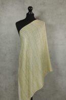 KhadiMuse Luxe Stole in Yellow, a khadi stole of wool-silk with soft drape, vibrant borders, and artisanal finish.