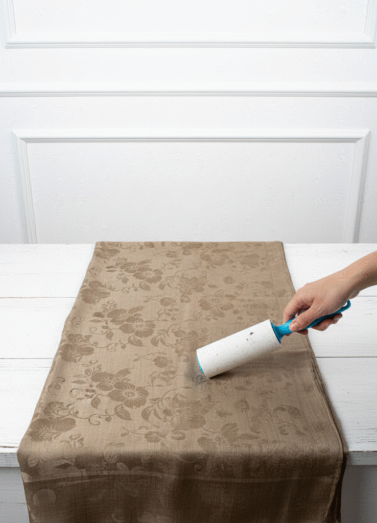 using-a-lint-roller-for-scarf-to-shed-fast