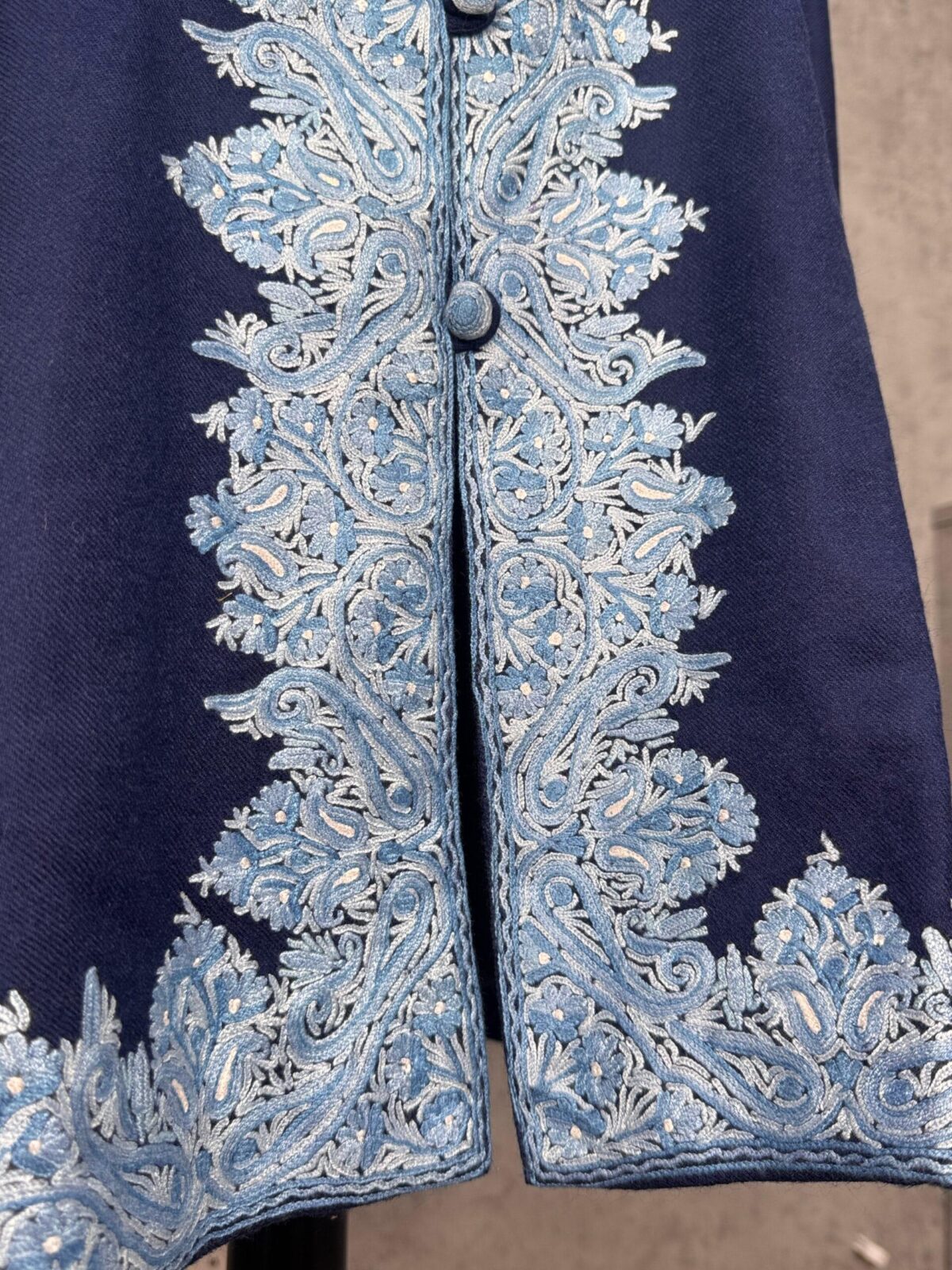 The Wular Azure Kashmiri Short Woollen Jacket