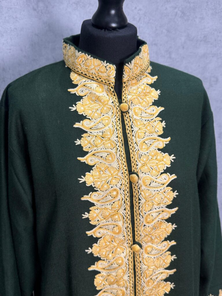 The Zabarwan Gold Kashmiri Woollen Jacket