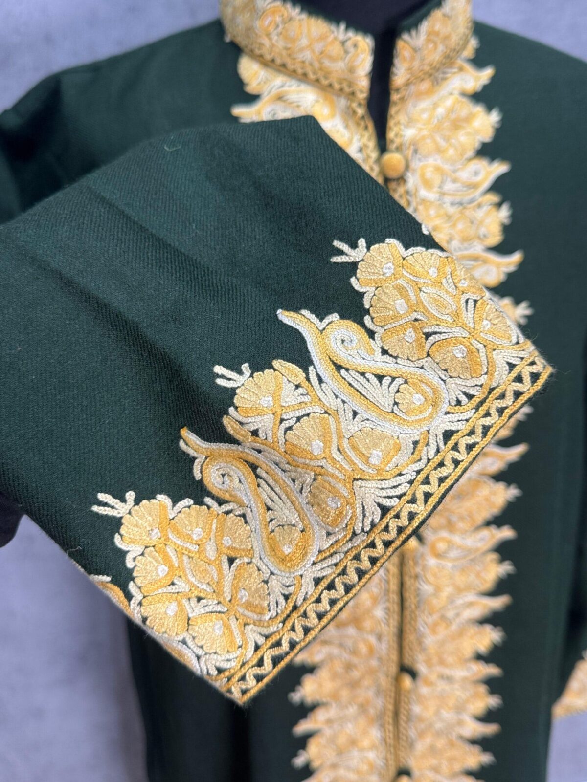 The Zabarwan Gold Kashmiri Woollen Jacket