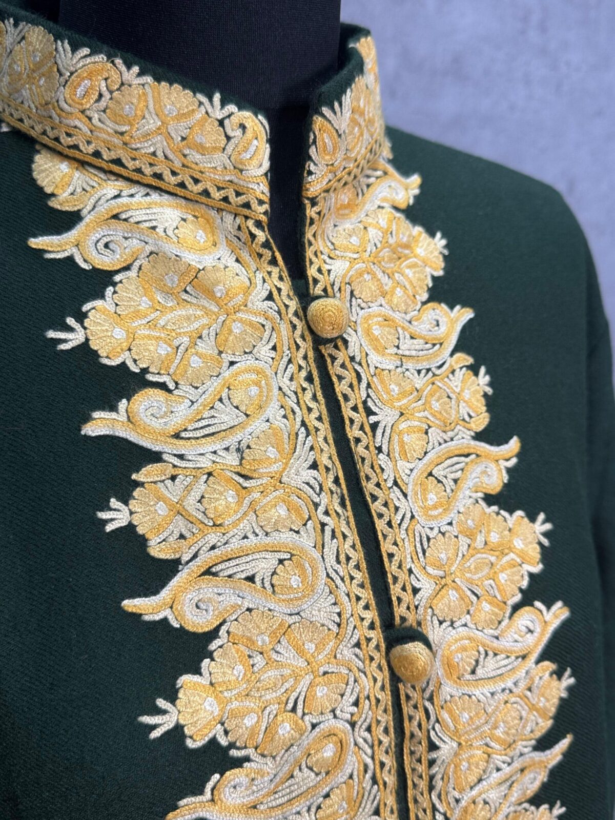 The Zabarwan Gold Kashmiri Woollen Jacket