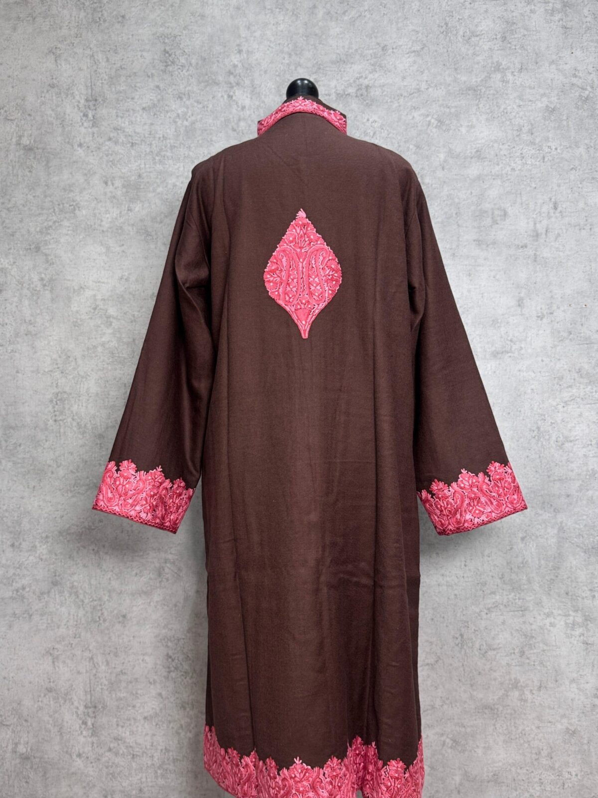 The Gulmarg Rose Woollen Jacket Hand Aari Embroidered