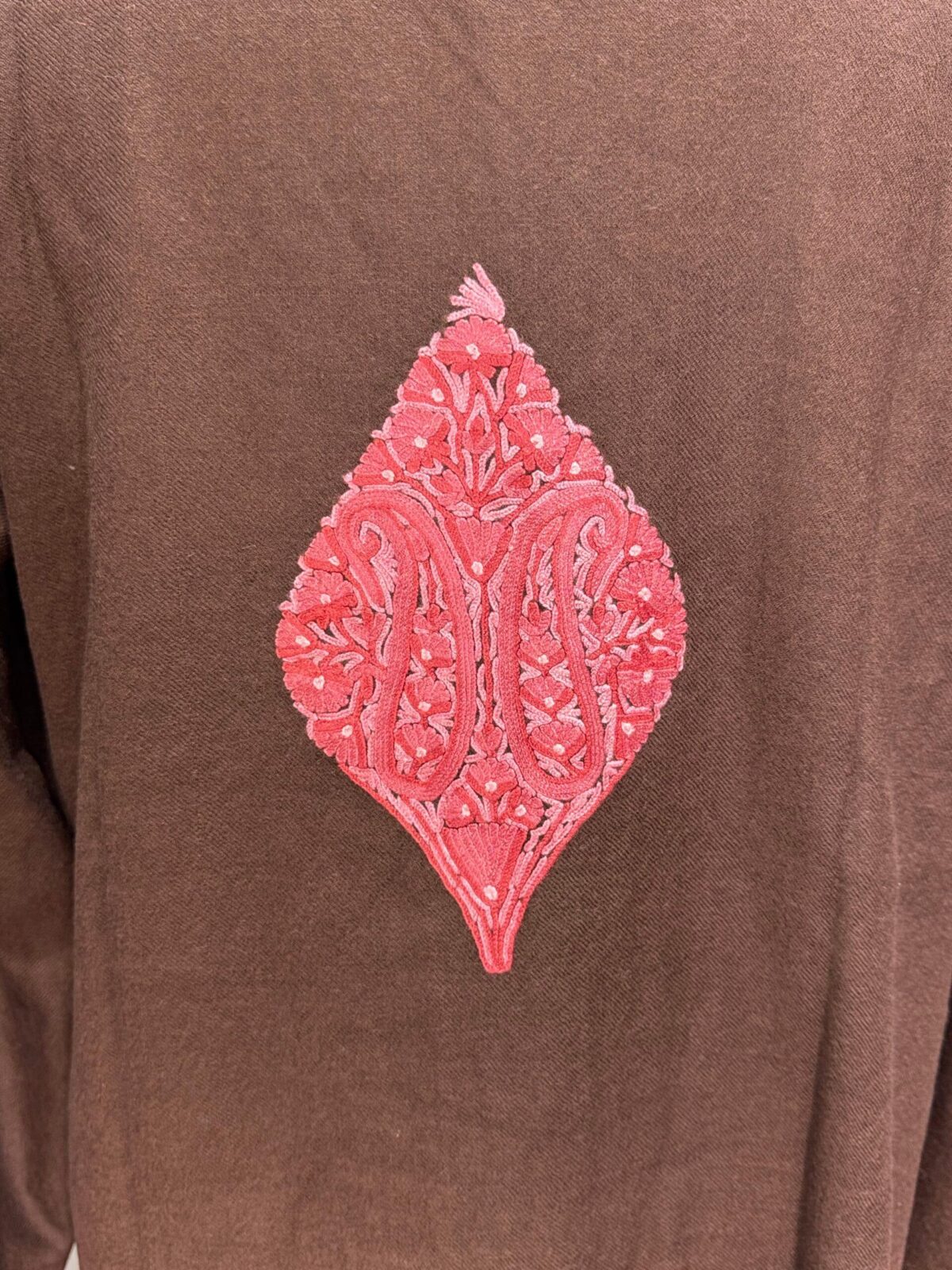 The Gulmarg Rose Woollen Jacket Hand Aari Embroidered