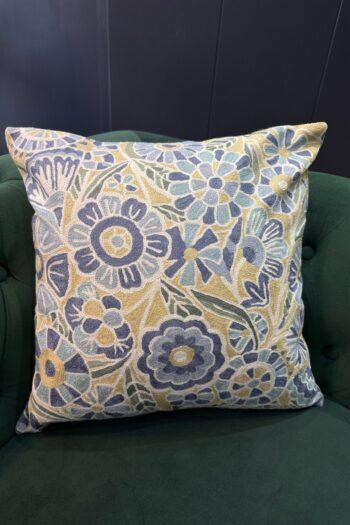 Neel-Gulzar Kashmiri Wool Aari-Embroidered Cushion Cover