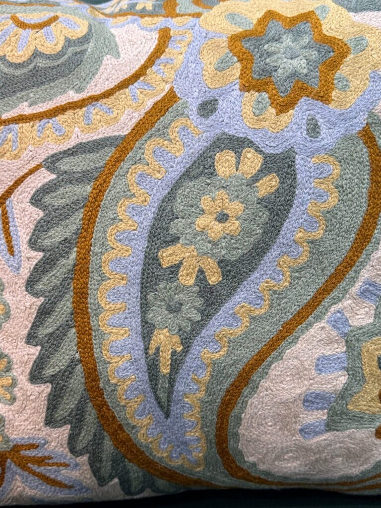 Bahar-e-Naksha Kashmiri Wool Aari-Embroidered Cushion Cover