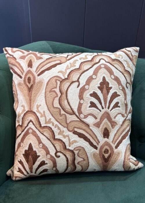 Meher-Jaal Kashmiri Wool Aari-Embroidered Cushion Cover