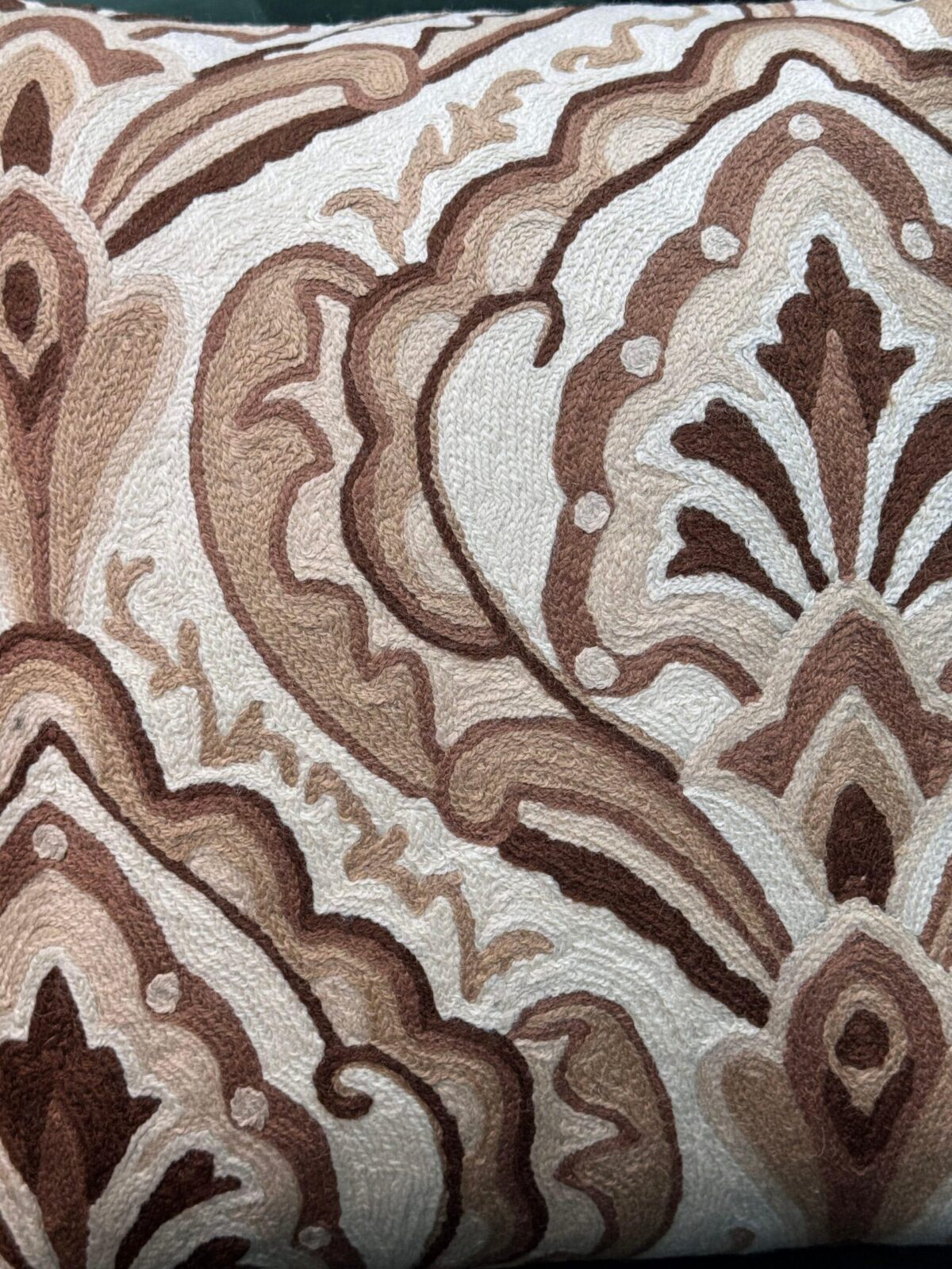 Meher-Jaal Kashmiri Wool Aari-Embroidered Cushion Cover