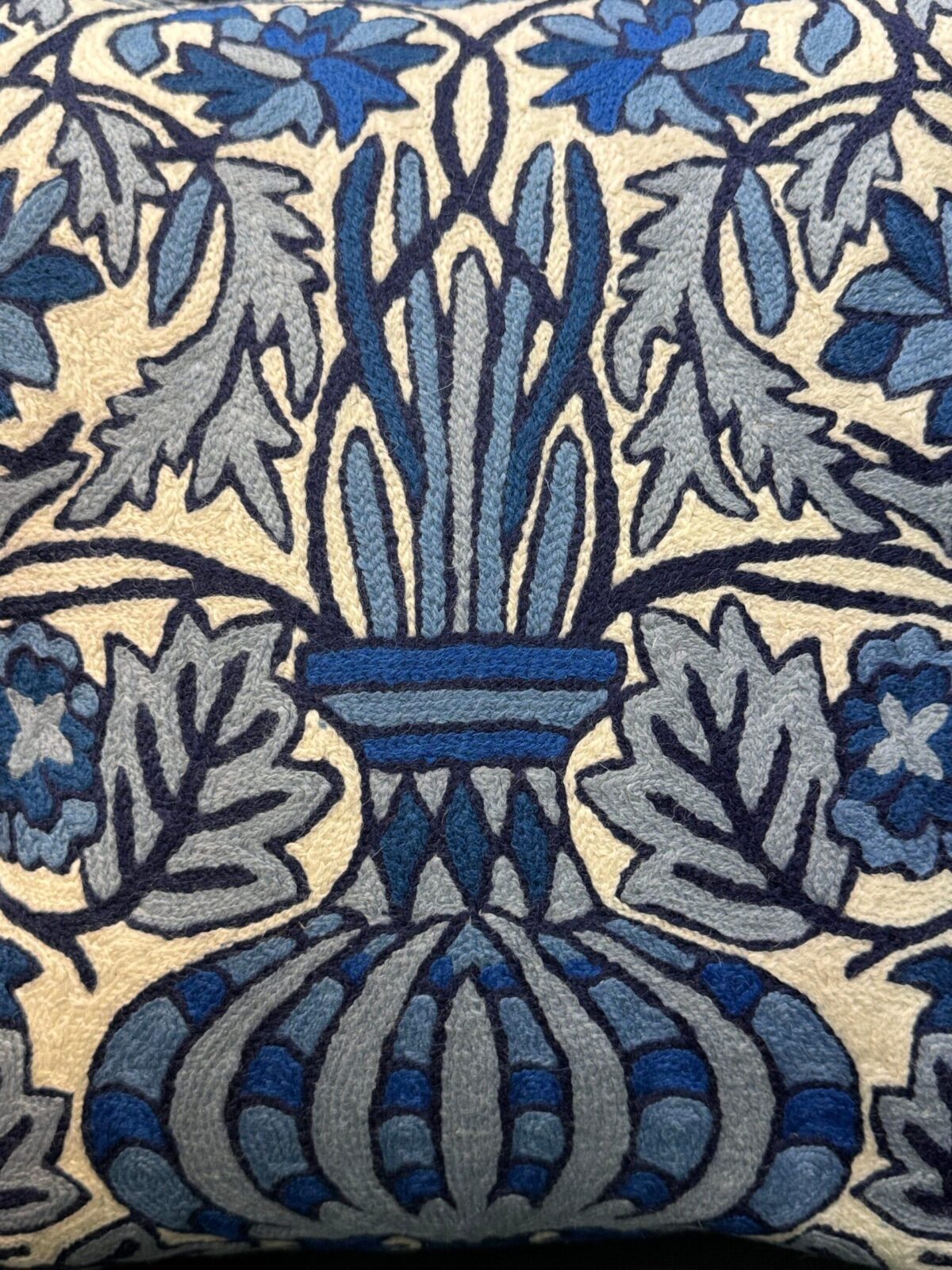Neel-Kaari Kashmiri Wool Aari-Embroidered Cushion Cover
