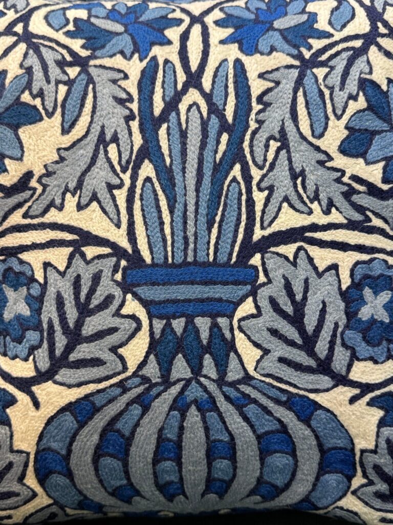 Neel-Kaari Kashmiri Wool Aari-Embroidered Cushion Cover