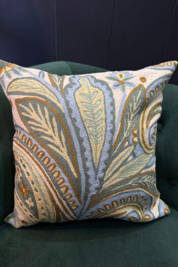 Naqsh-e-Shaam Kashmiri Wool Aari-Embroidered Cushion Cover