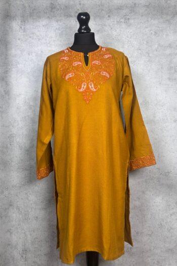 Nargis-e-Zar Kashmiri Acro Wool Aari-Embroidered Pheran