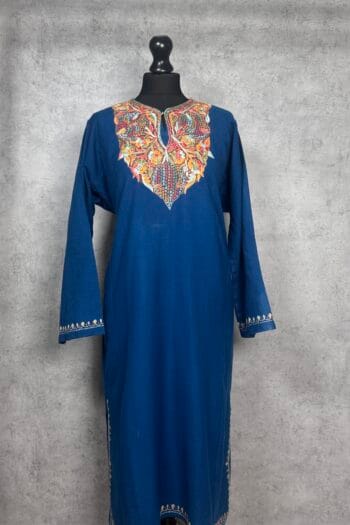 IMG_4635-350x525 Zunairah Midnight Blue Hand Needle Work Pheran