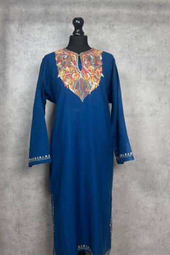 Zunairah Midnight Blue Hand Needle Work Pheran